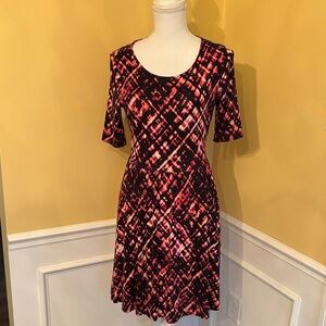 Apt. 9 Women's Red and Black Midi Dress